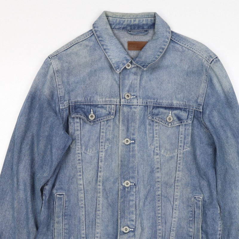 ASOS Men's Blue M Cotton Denim Basic Jacket Button Pockets