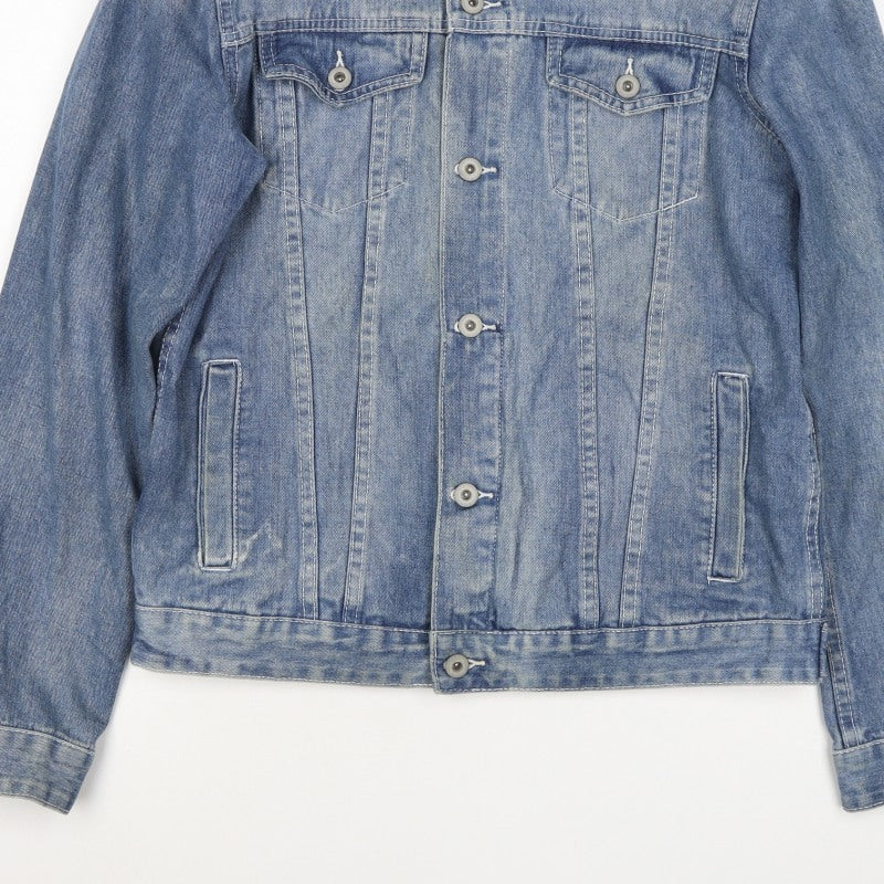 ASOS Men's Blue M Cotton Denim Basic Jacket Button Pockets