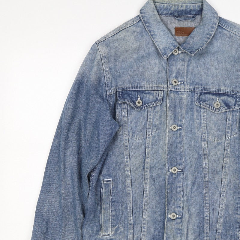 ASOS Men's Blue M Cotton Denim Basic Jacket Button Pockets