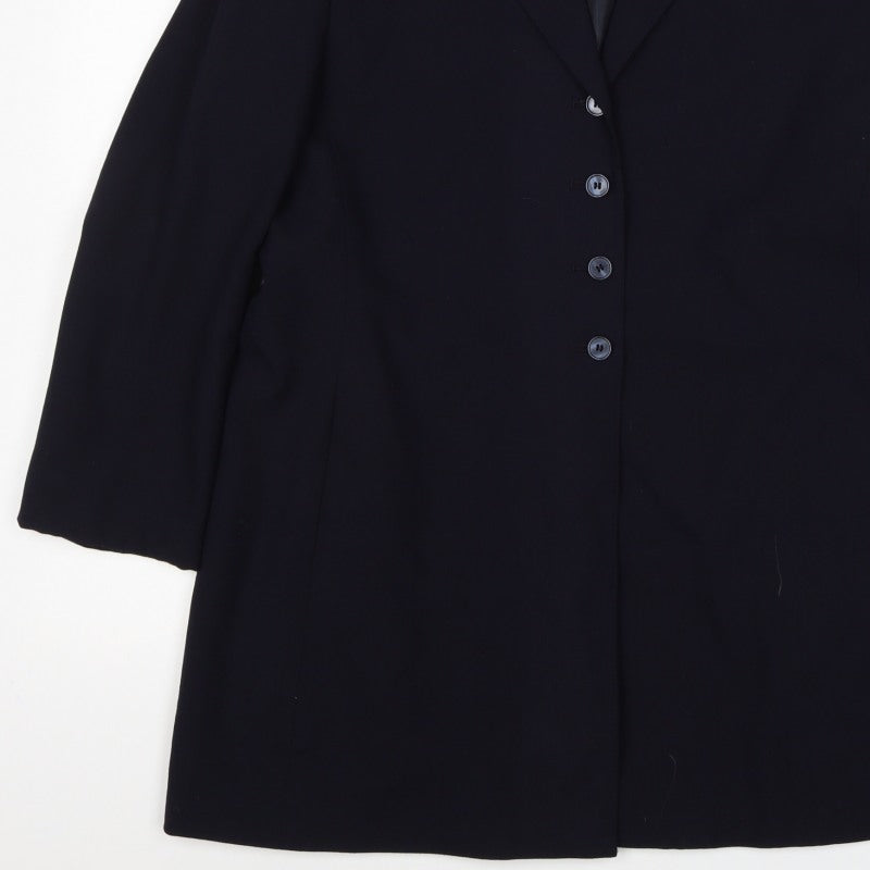 Marks & Spencer Women’s Blue UK 18 Long 4 Button Tailored Blazer