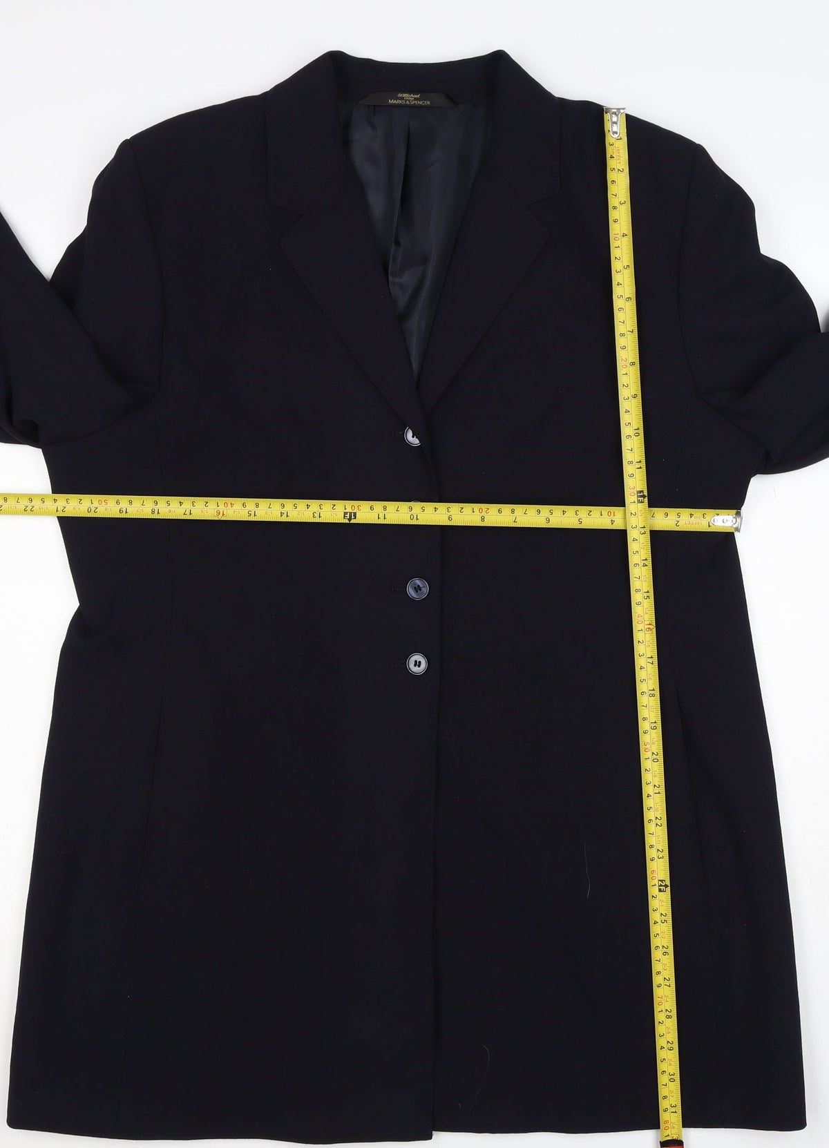 Marks & Spencer Women’s Blue UK 18 Long 4 Button Tailored Blazer
