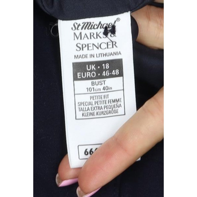 Marks & Spencer Women’s Blue UK 18 Long 4 Button Tailored Blazer