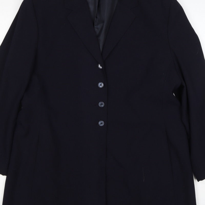 Marks & Spencer Women’s Blue UK 18 Long 4 Button Tailored Blazer