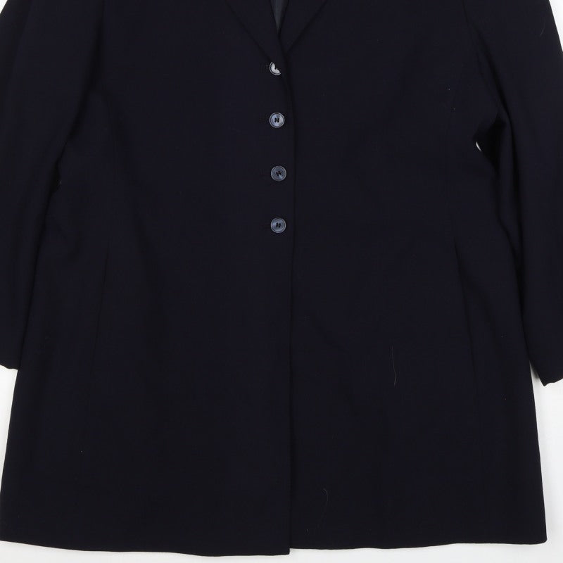 Marks & Spencer Women’s Blue UK 18 Long 4 Button Tailored Blazer