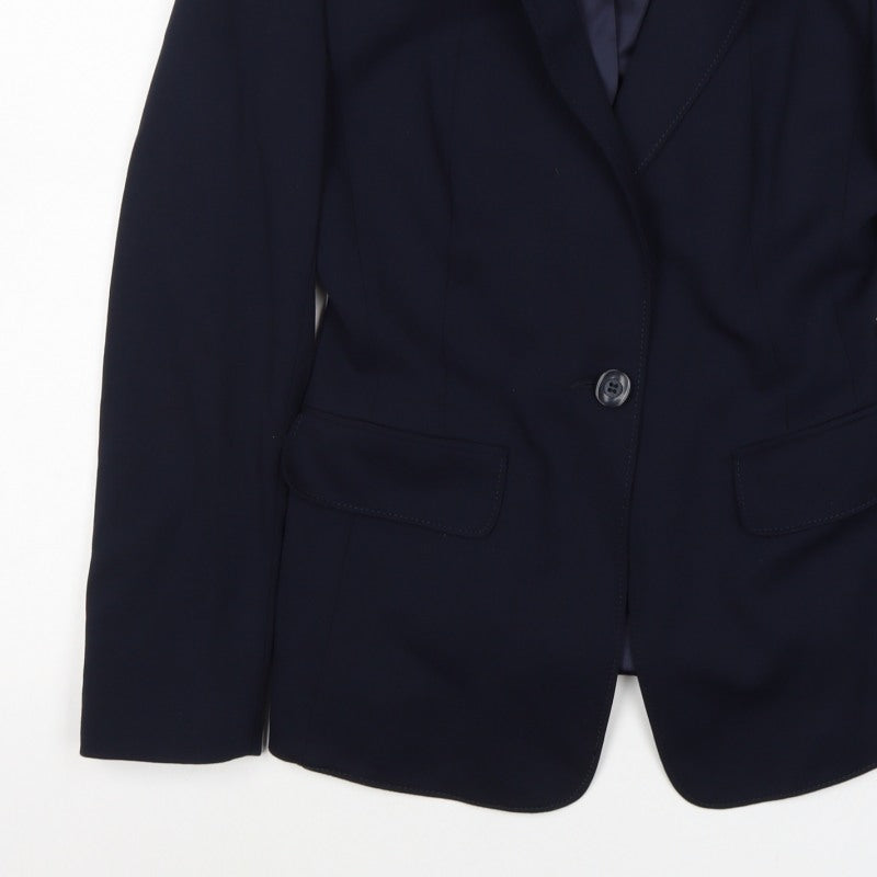 M&S Woman Navy Blue Size 8 Tailored Single-Breasted Blazer Jacket