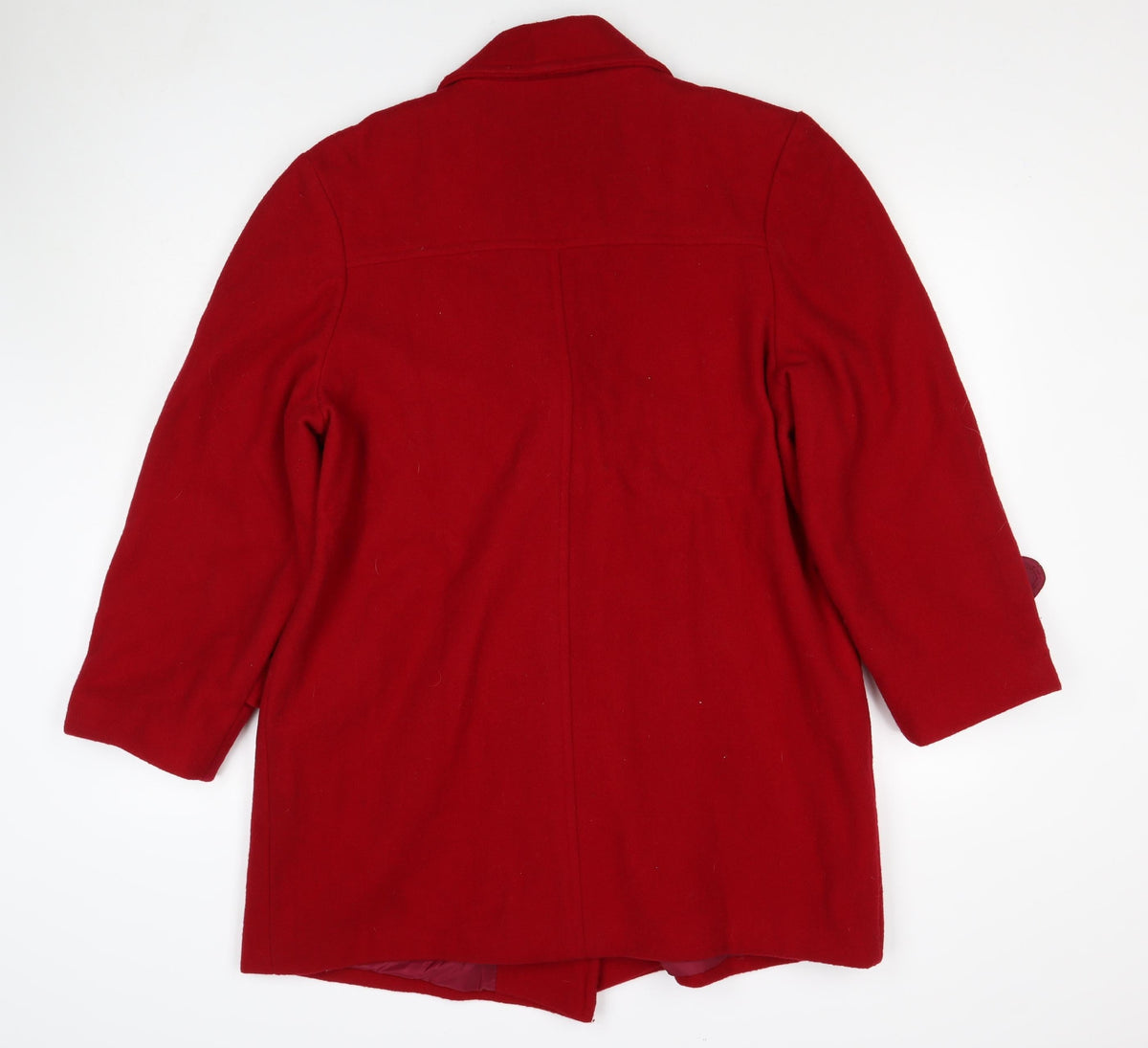 Great Plains Women Red UK 14 Wool Blend Double-Breasted Pea Coat