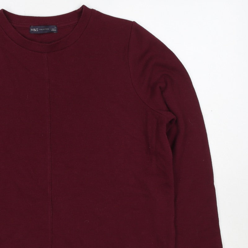 Marks and Spencer Women’s Burgundy Red Size 14 Crew Neck Pullover Sweatshirt