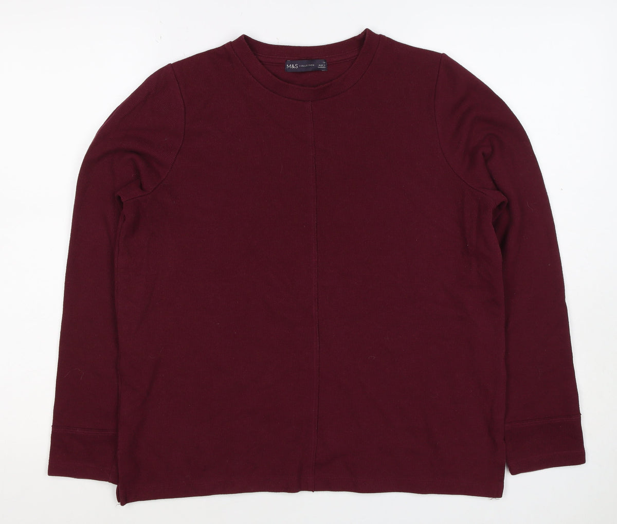 Marks and Spencer Women’s Burgundy Red Size 14 Crew Neck Pullover Sweatshirt