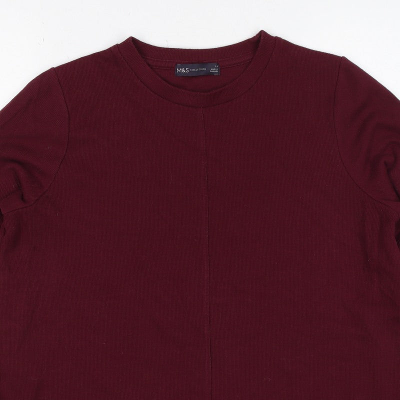 Marks and Spencer Women’s Burgundy Red Size 14 Crew Neck Pullover Sweatshirt