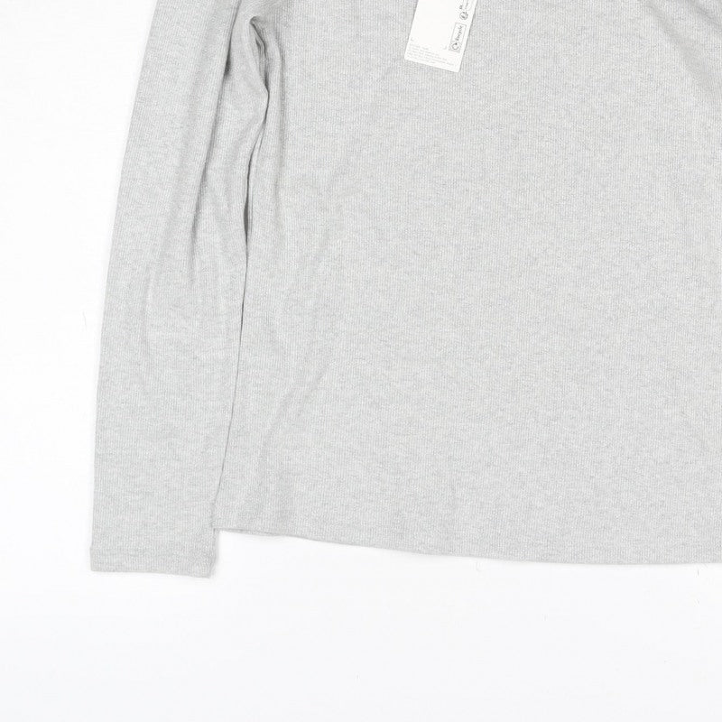 Marks and Spencer Women Silver Size 14 One Shoulder Glitter Jersey Top