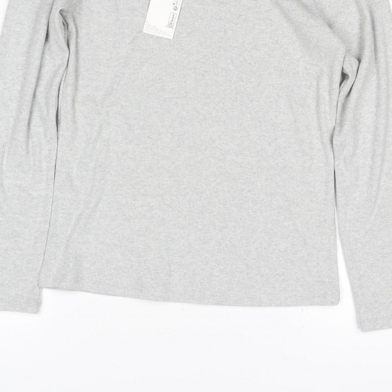 Marks and Spencer Women Silver Size 14 One Shoulder Glitter Jersey Top