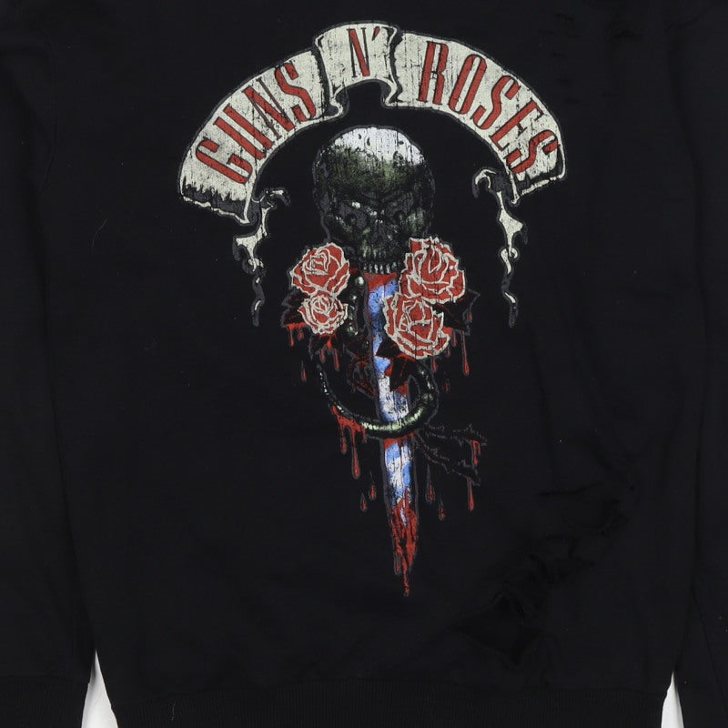 Guns N’ Roses Women’s Black UK 10 Pullover Skull Graphic Sweatshirt