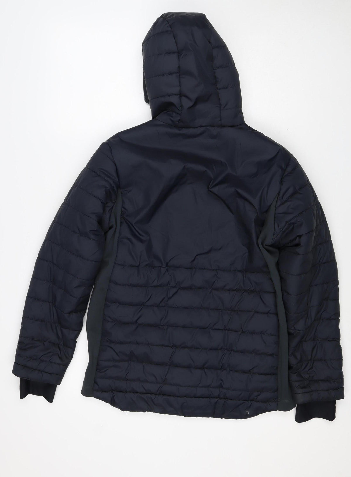 Quechua Boys Navy 14-15 Years Hooded Puffer Hiking Jacket
