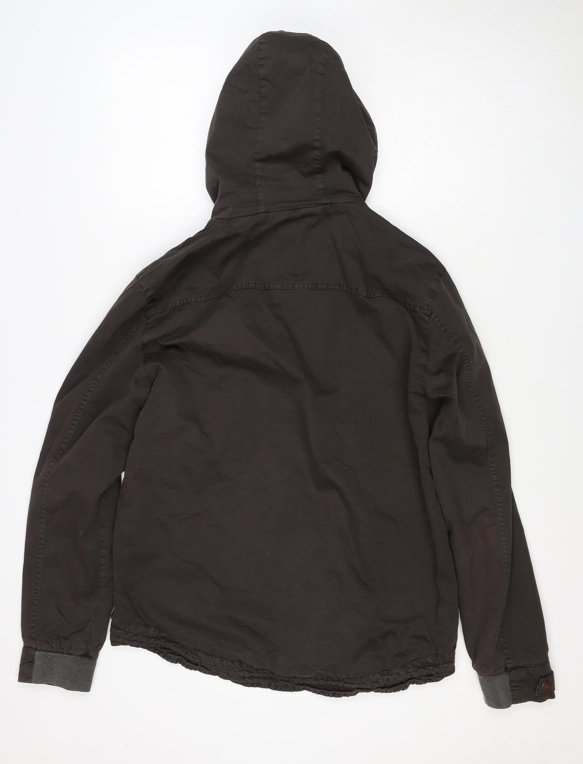 Cragged Men’s Brown M Hooded Cotton Parka Jacket Full Zip