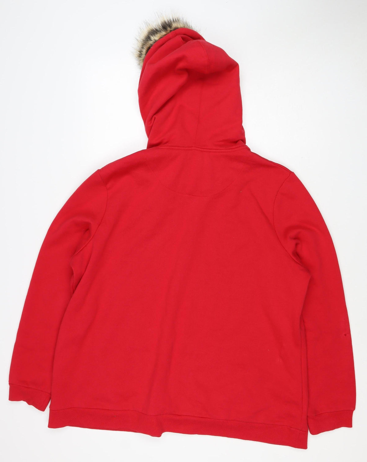 TU Women’s Red Size 24 Alpine Resort Full Zip Fur Trim Hoodie