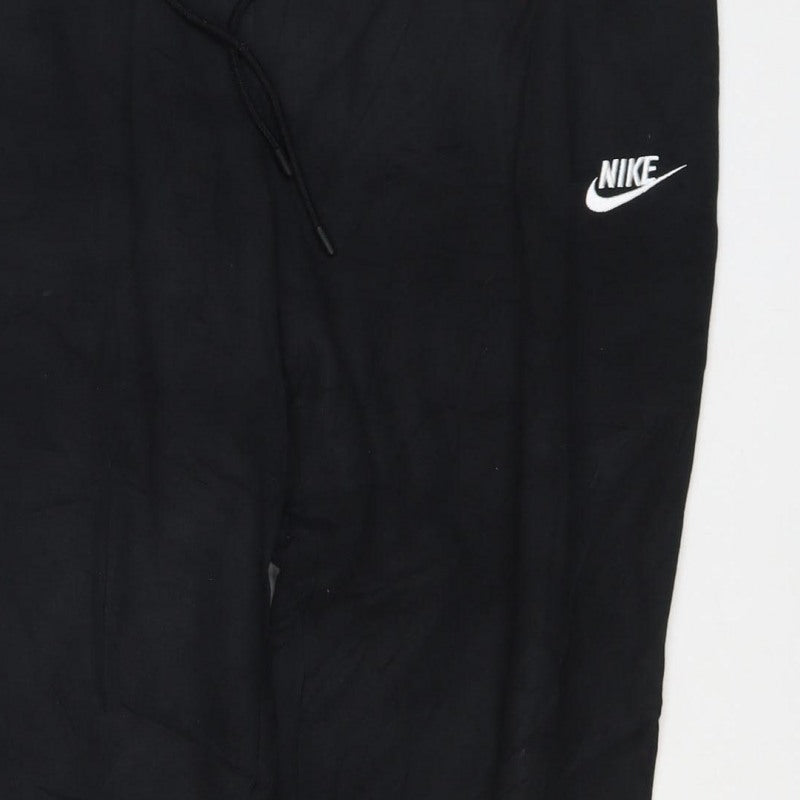 Nike Women Black L Jogger Sweatpants Drawstring Logo Pockets