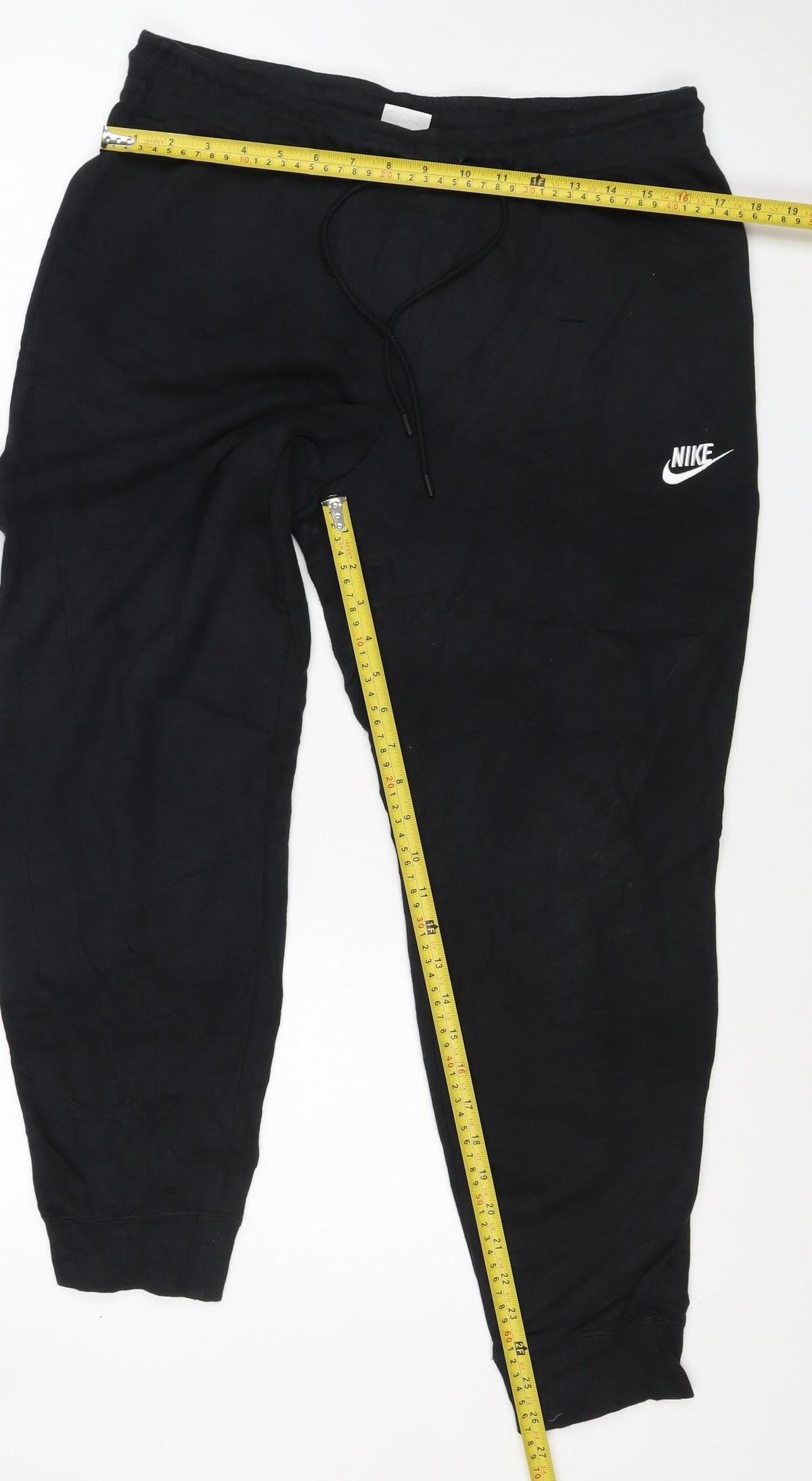 Nike Women Black L Jogger Sweatpants Drawstring Logo Pockets