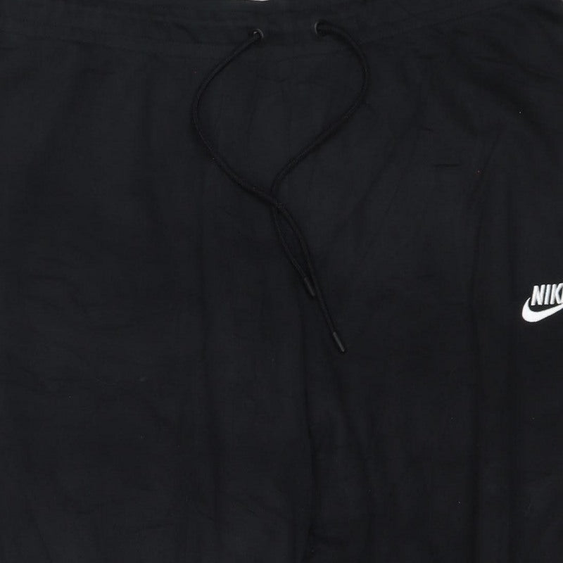 Nike Women Black L Jogger Sweatpants Drawstring Logo Pockets