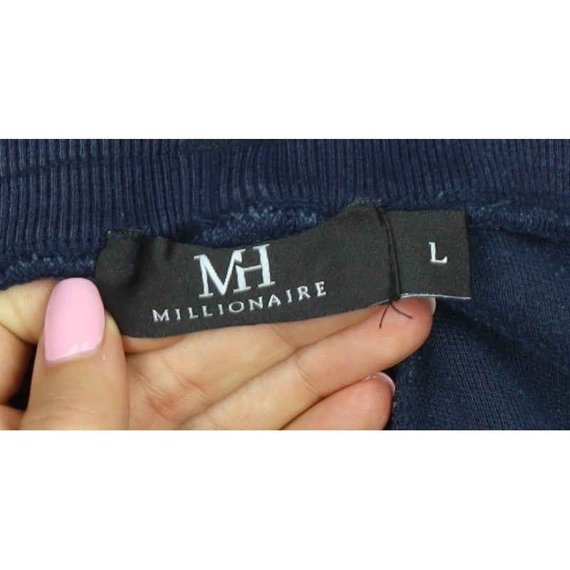 Millionaire Mens Blue L Jogger Trousers Drawstring Zip Pockets