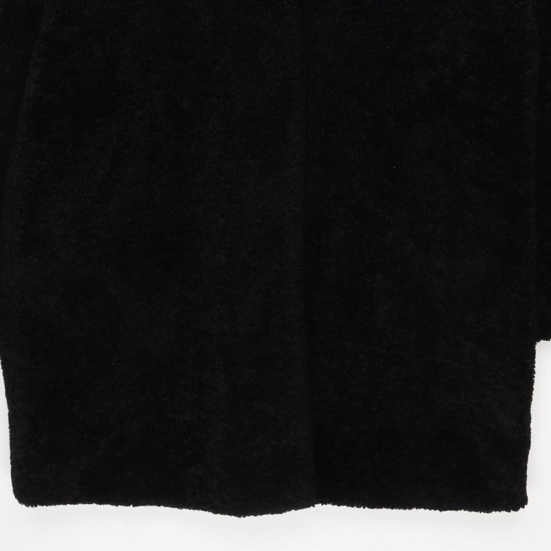 New Look Women Black Teddy Borg Coat UK 14 Mid-Length Lined