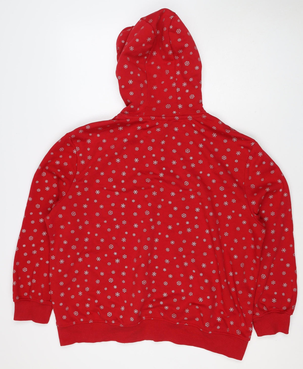 Esmara Women Red Snowflake Christmas Hoodie UK 18 Pullover