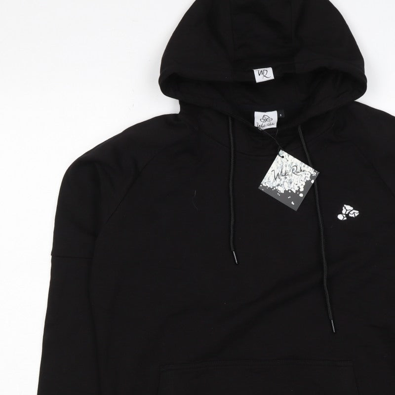 White Rocks Men’s Black Size S Pullover Hoodie Embroidered Logo