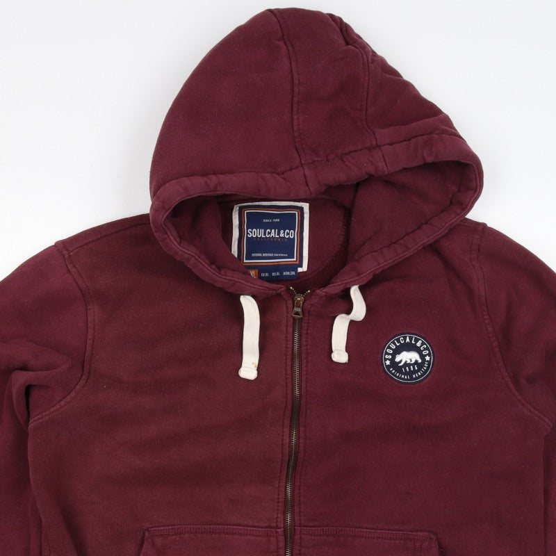 SoulCal & Co Men's Red XL Full Zip Hooded Logo Hoodie