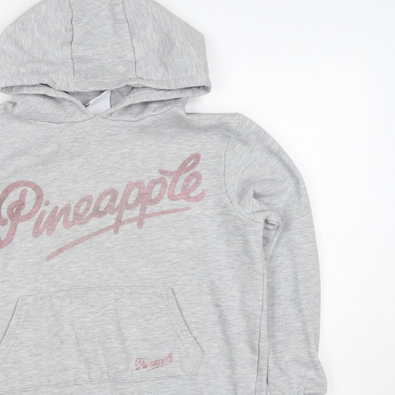 Pineapple Dance Studios Girls Grey Pink Glitter Hoodie 13 Years Pullover