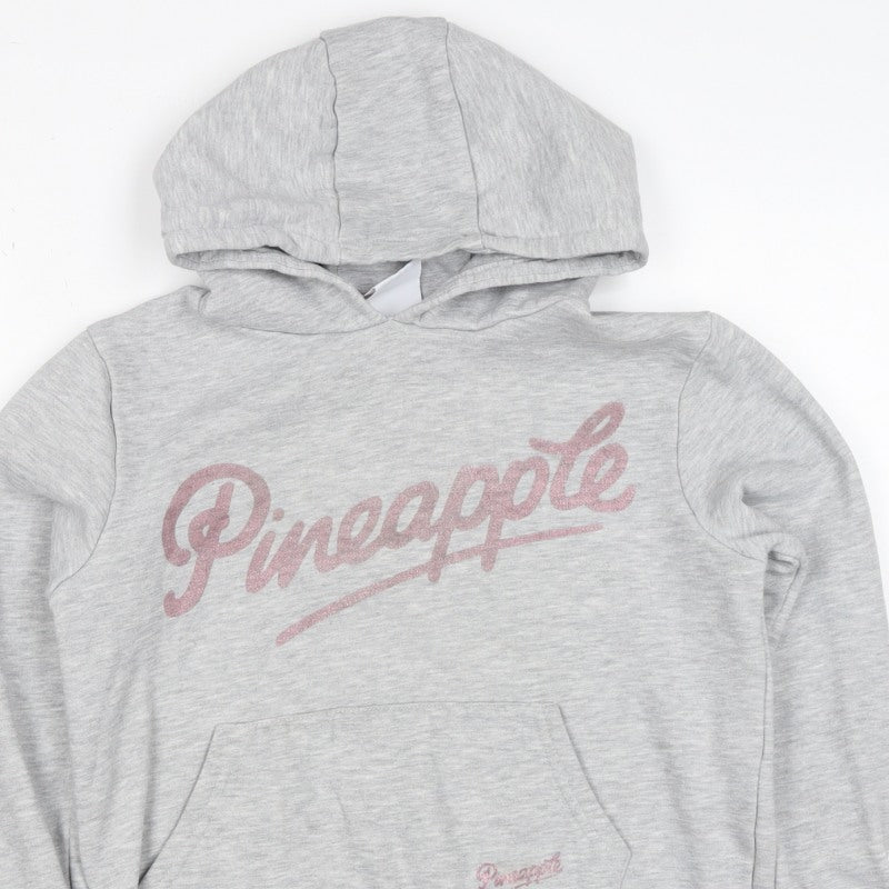 Pineapple Dance Studios Girls Grey Pink Glitter Hoodie 13 Years Pullover
