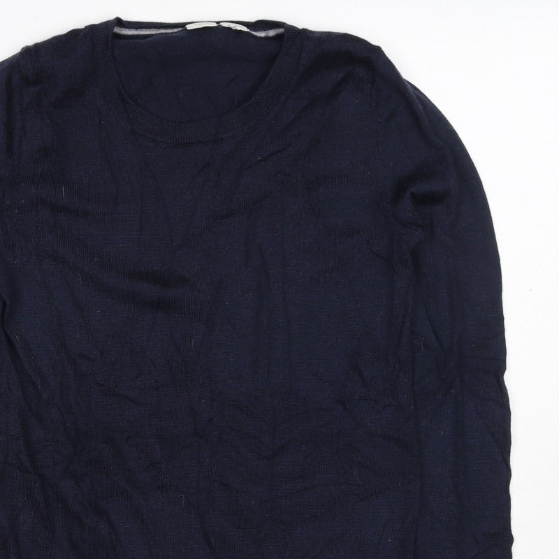 Gap Women’s Blue XS 100% Merino Wool Crew Neck Slim Pullover Jumper