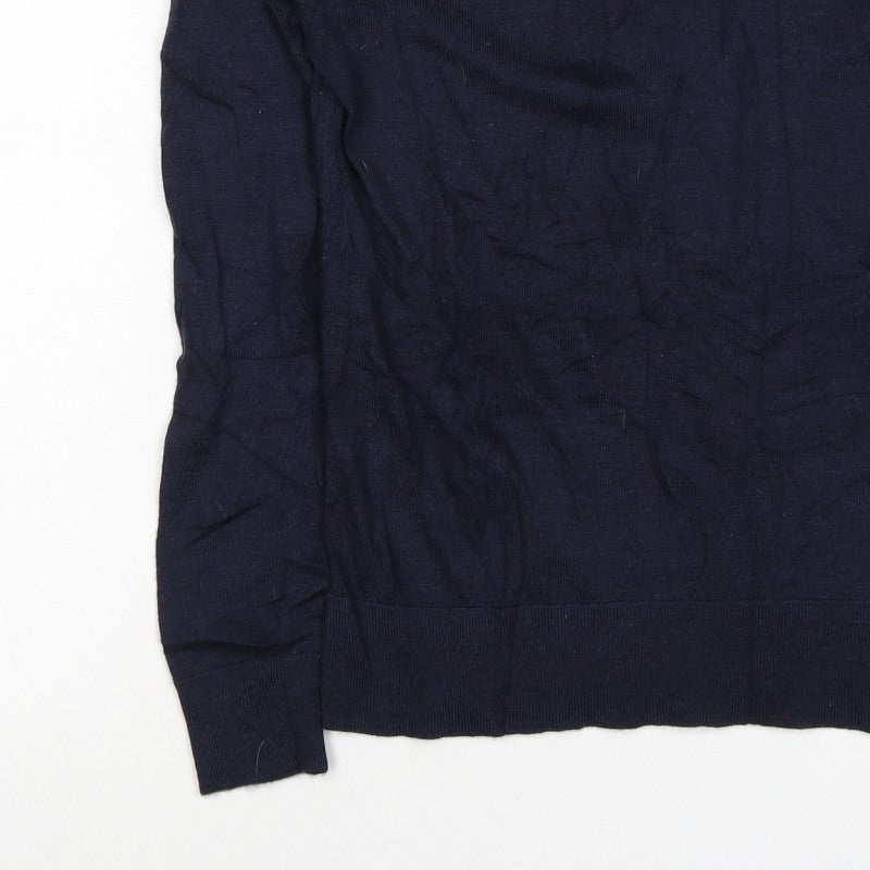 Gap Women’s Blue XS 100% Merino Wool Crew Neck Slim Pullover Jumper