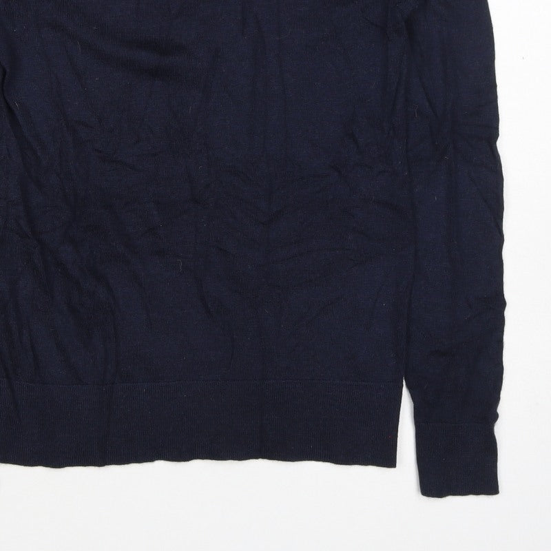Gap Women’s Blue XS 100% Merino Wool Crew Neck Slim Pullover Jumper