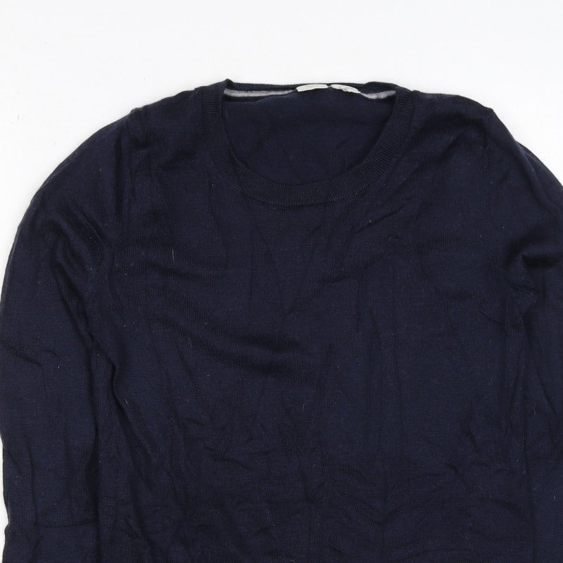 Gap Women’s Blue XS 100% Merino Wool Crew Neck Slim Pullover Jumper