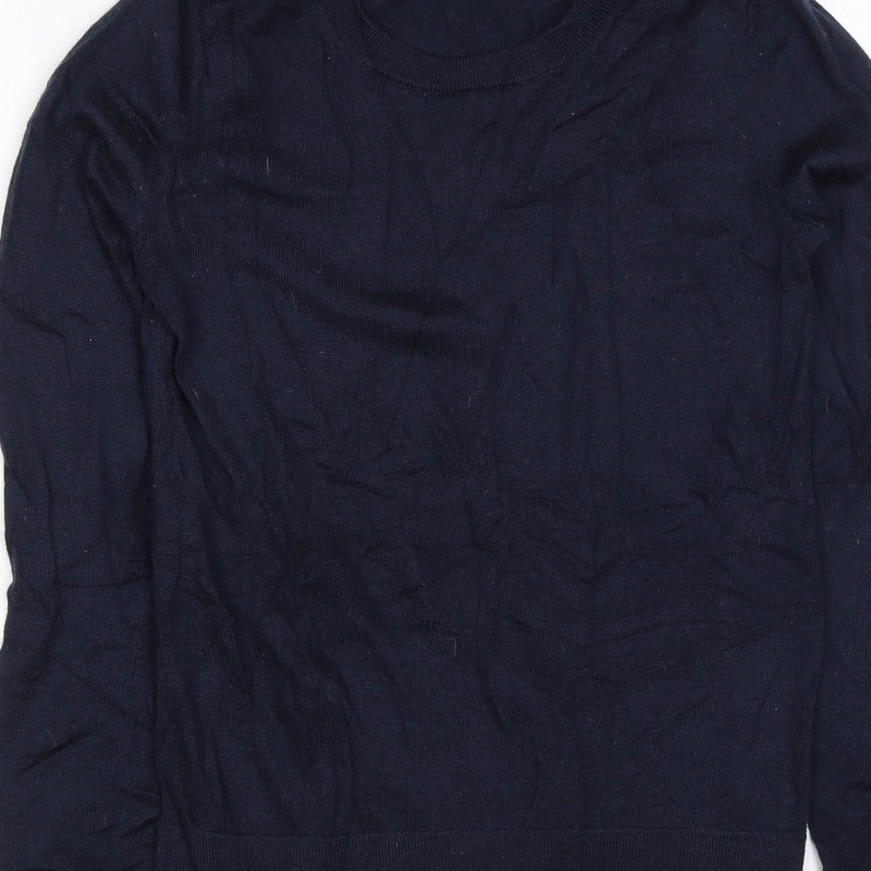 Gap Women’s Blue XS 100% Merino Wool Crew Neck Slim Pullover Jumper