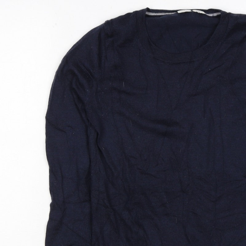 Gap Women’s Blue XS 100% Merino Wool Crew Neck Slim Pullover Jumper
