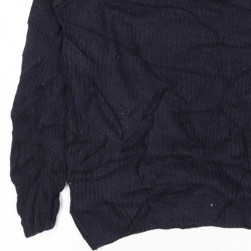 Only & Sons Unisex Navy L Cable Knit Crew Neck Cotton Jumper