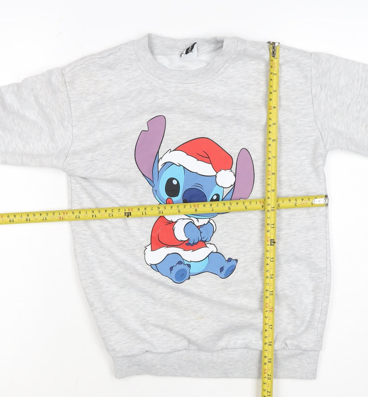 George Girls Grey 9-10 Years Stitch Christmas Graphic Sweatshirt Pullover