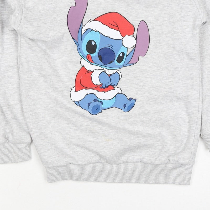 George Girls Grey 9-10 Years Stitch Christmas Graphic Sweatshirt Pullover