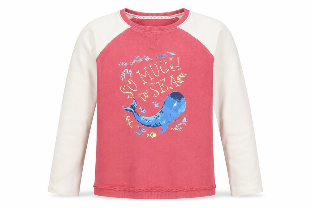 Fat Face Girls Pink Ivory 10-11 Years Pullover Graphic Sweatshirt