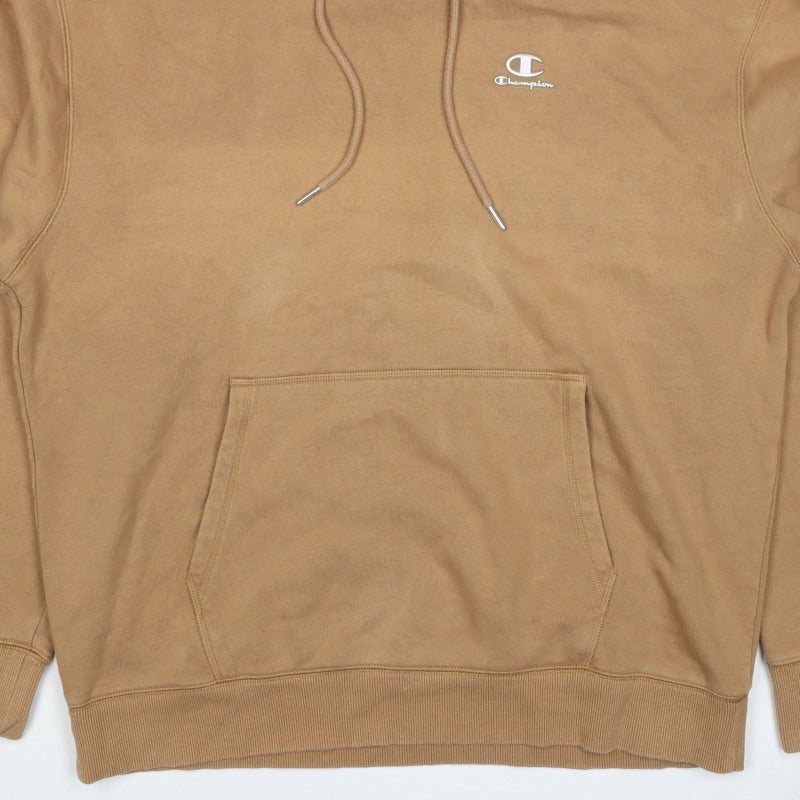 Champion Men’s Beige Large Logo Classic Fleece Pullover Hoodie