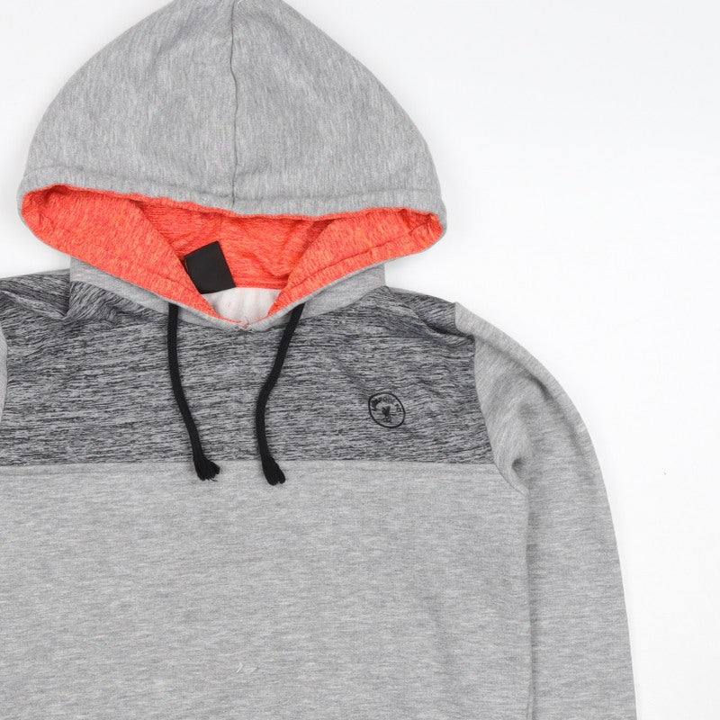 Liverpool FC Boys Grey Orange Pullover Hoodie 11-12 Years Football
