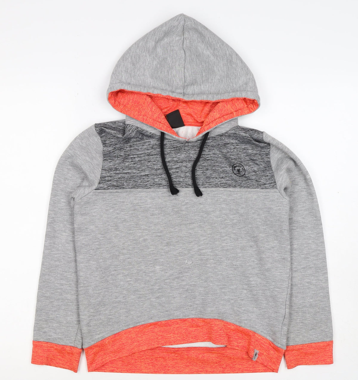 Liverpool FC Boys Grey Orange Pullover Hoodie 11-12 Years Football