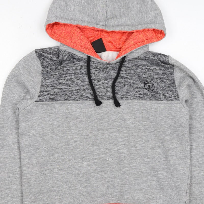 Liverpool FC Boys Grey Orange Pullover Hoodie 11-12 Years Football