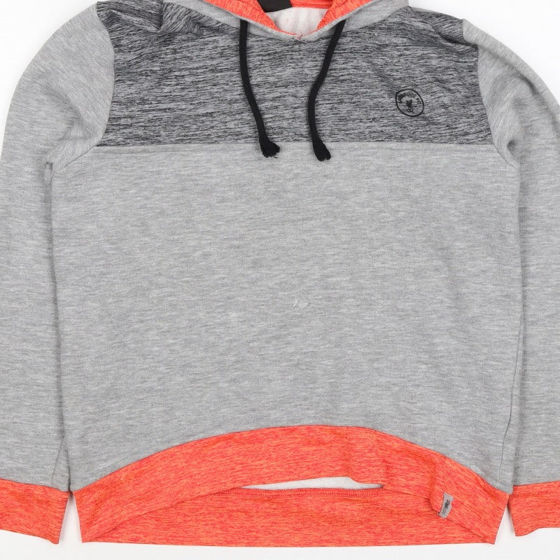 Liverpool FC Boys Grey Orange Pullover Hoodie 11-12 Years Football