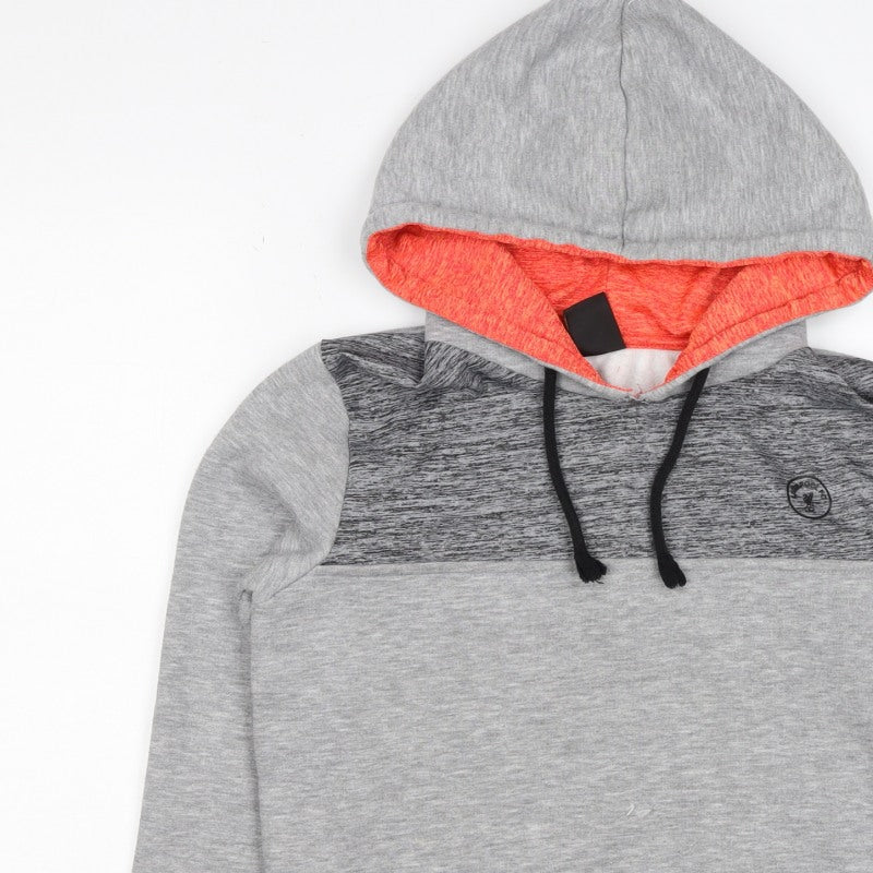 Liverpool FC Boys Grey Orange Pullover Hoodie 11-12 Years Football