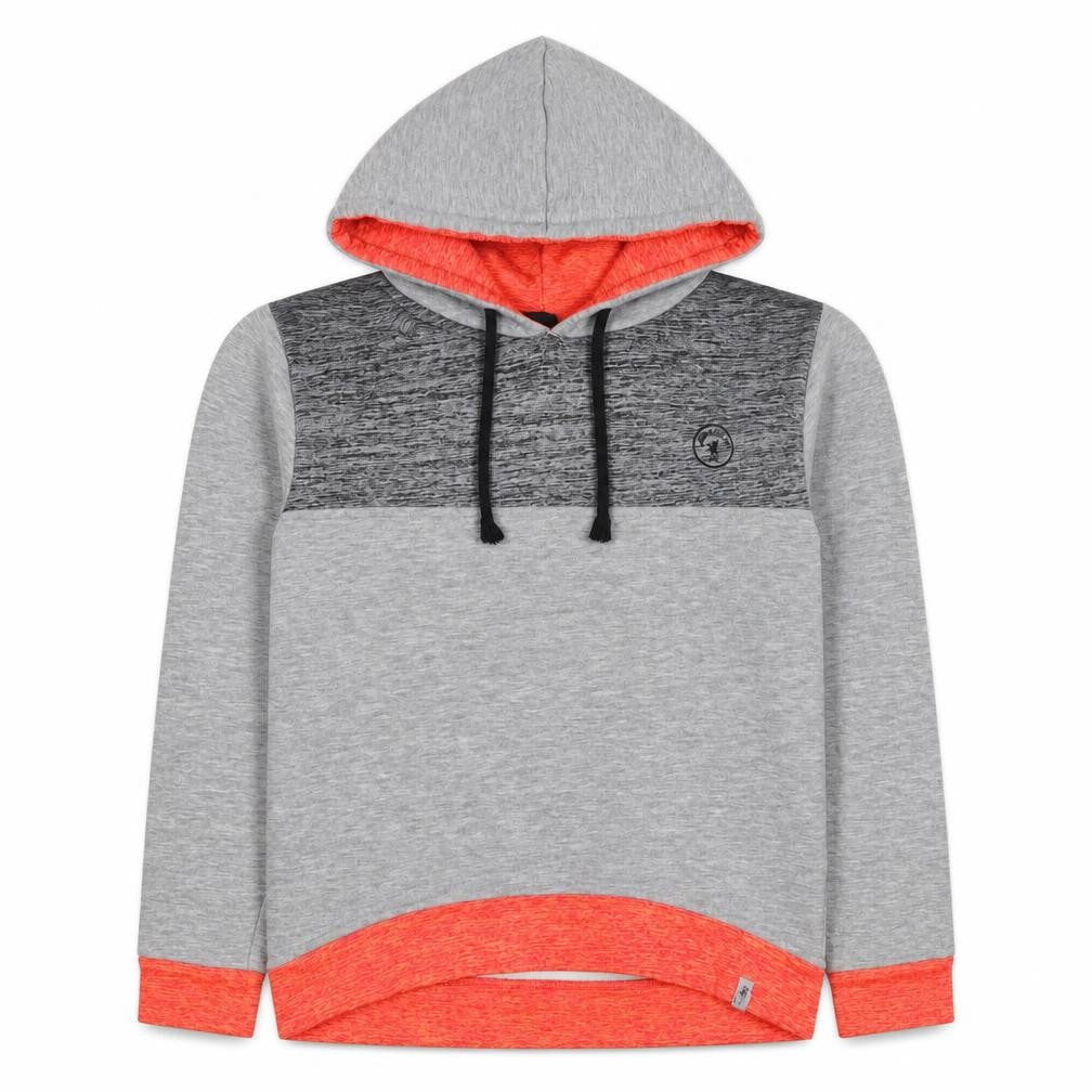 Liverpool FC Boys Grey Orange Pullover Hoodie 11-12 Years Football
