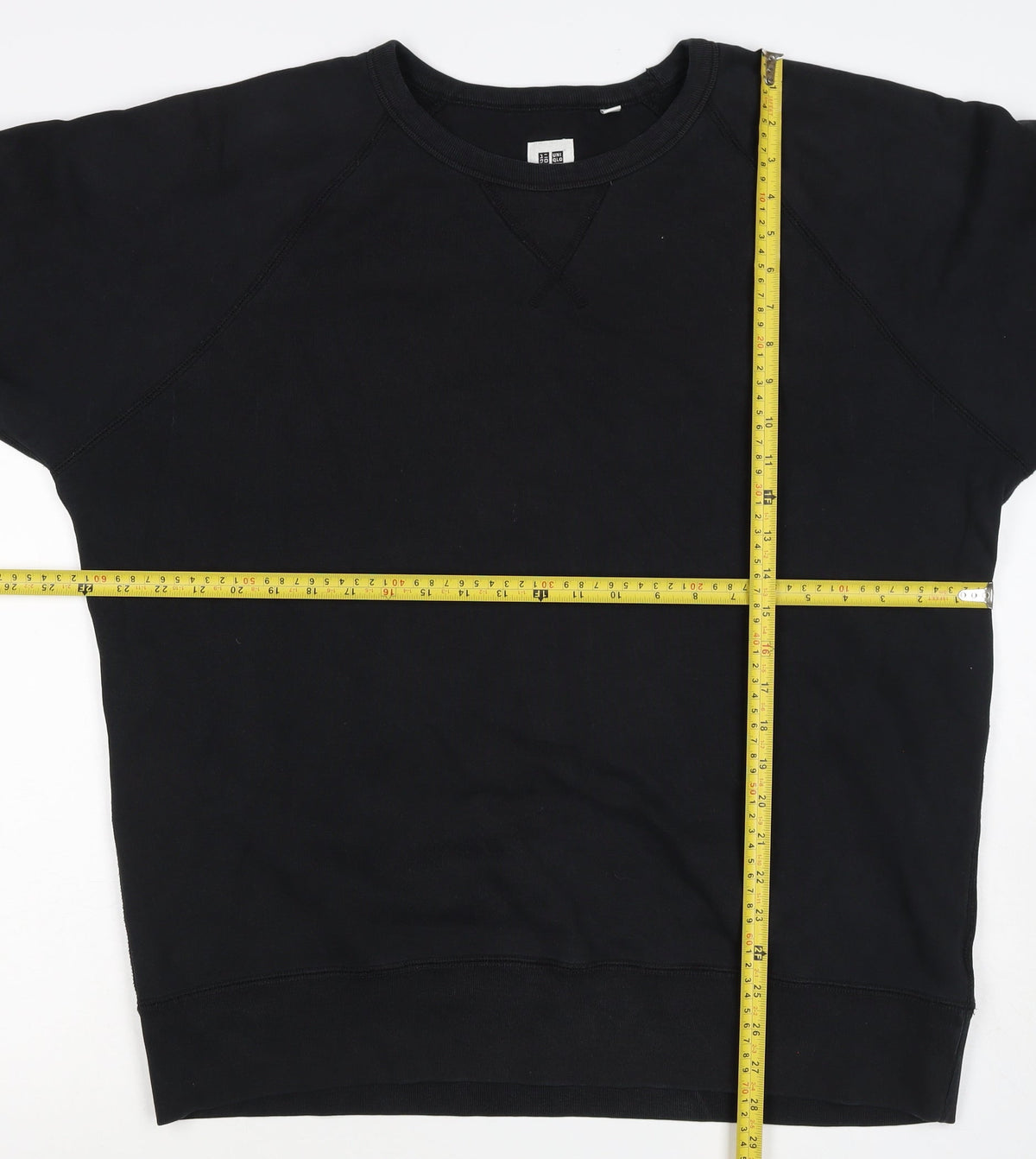 Uniqlo Men Black XL Crew Neck Cotton Pullover Sweatshirt