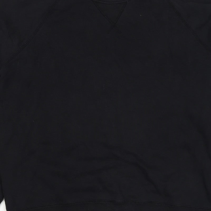Uniqlo Men Black XL Crew Neck Cotton Pullover Sweatshirt