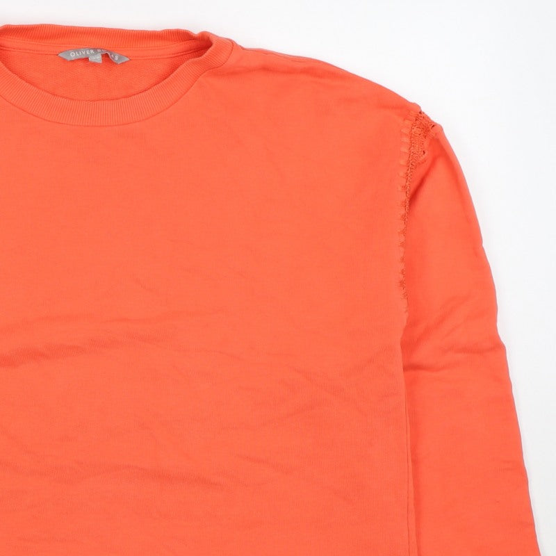 Oliver Bonas Women’s Orange UK 10 Pullover Sweatshirt Crochet Trim