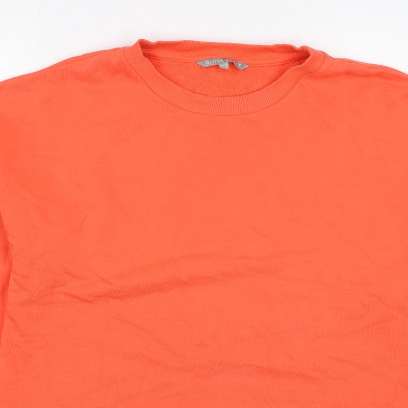 Oliver Bonas Women’s Orange UK 10 Pullover Sweatshirt Crochet Trim
